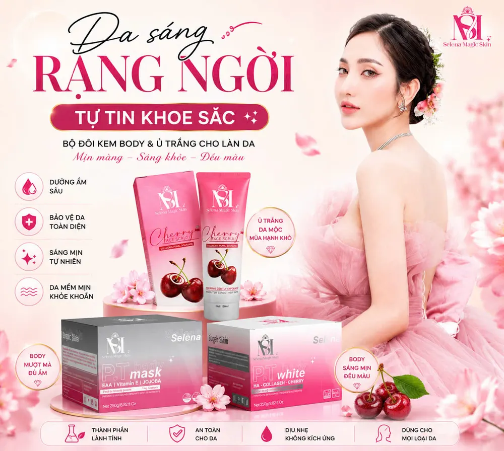 Bộ kem body và ủ trắng cho da sáng rạng ngời
