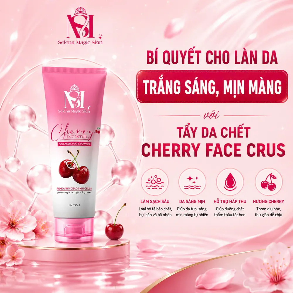 Cherry Face Scrub – bí quyết cho làn da mịn màng