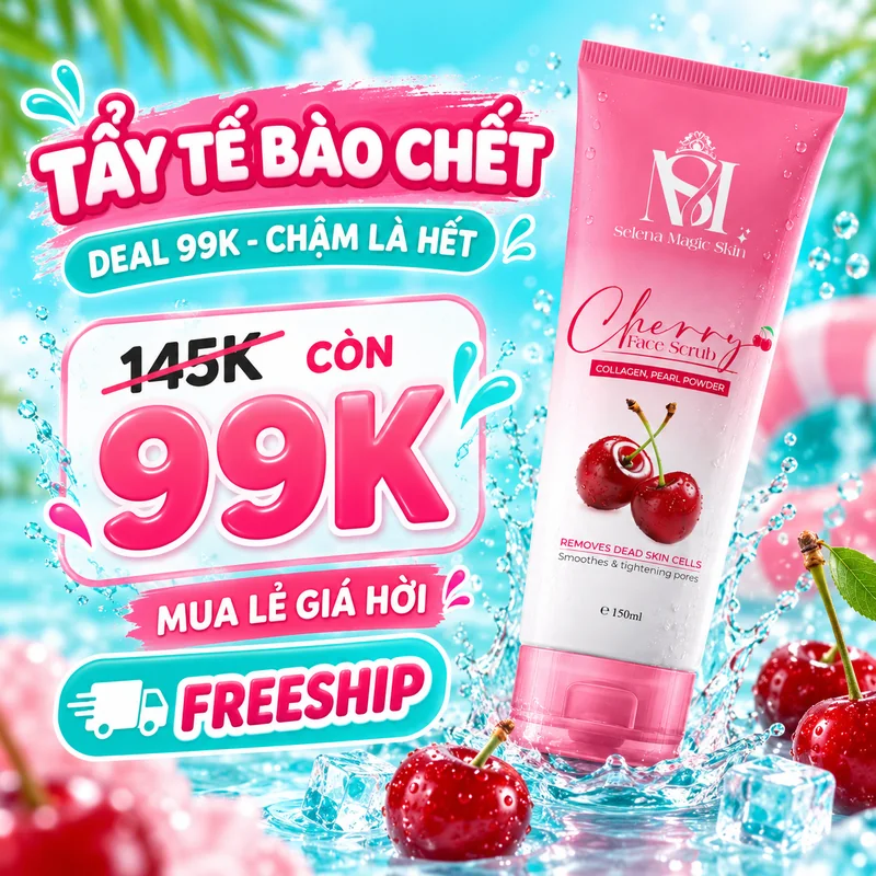 Tẩy tế bào chết Cherry Face Scrub – giá ưu đãi 99.000đ, niêm yết 145.000đ