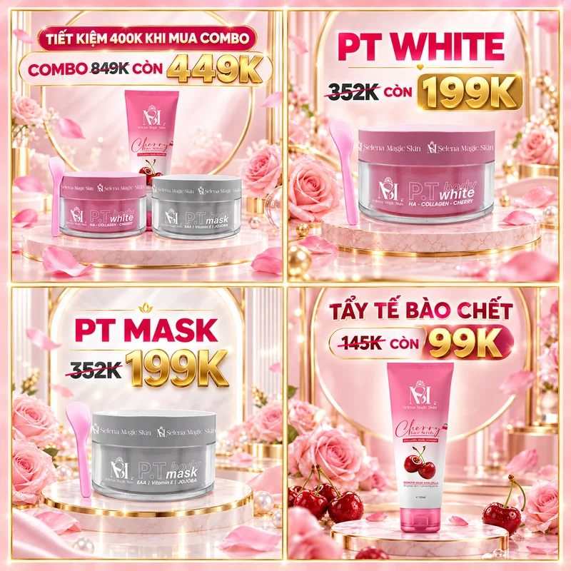 Trọn bộ 3 sản phẩm Selena Magic Skin – giá combo 449.000đ, tiết kiệm 400.000đ