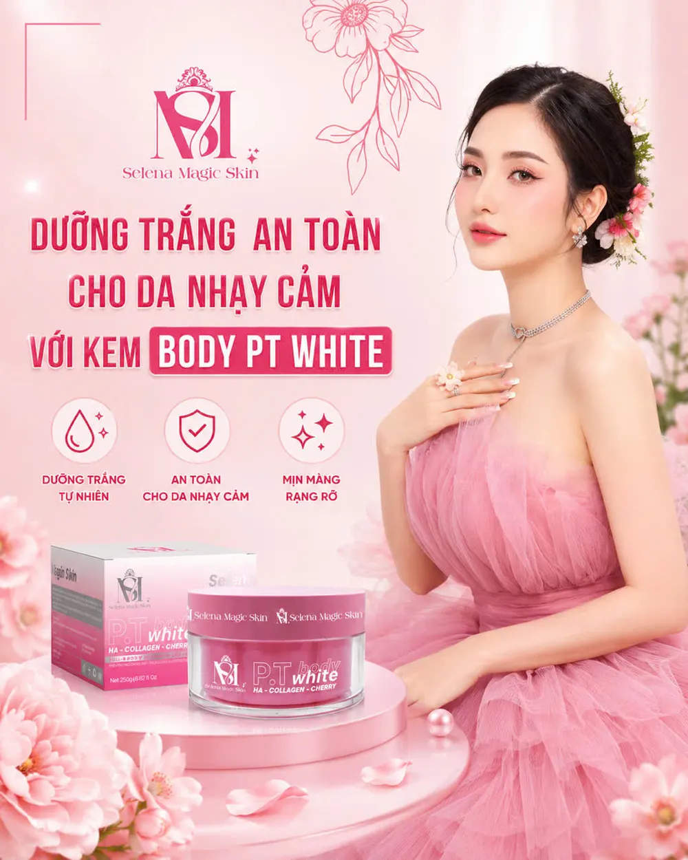 Kem Body PT White – dưỡng trắng an toàn cho da nhạy cảm